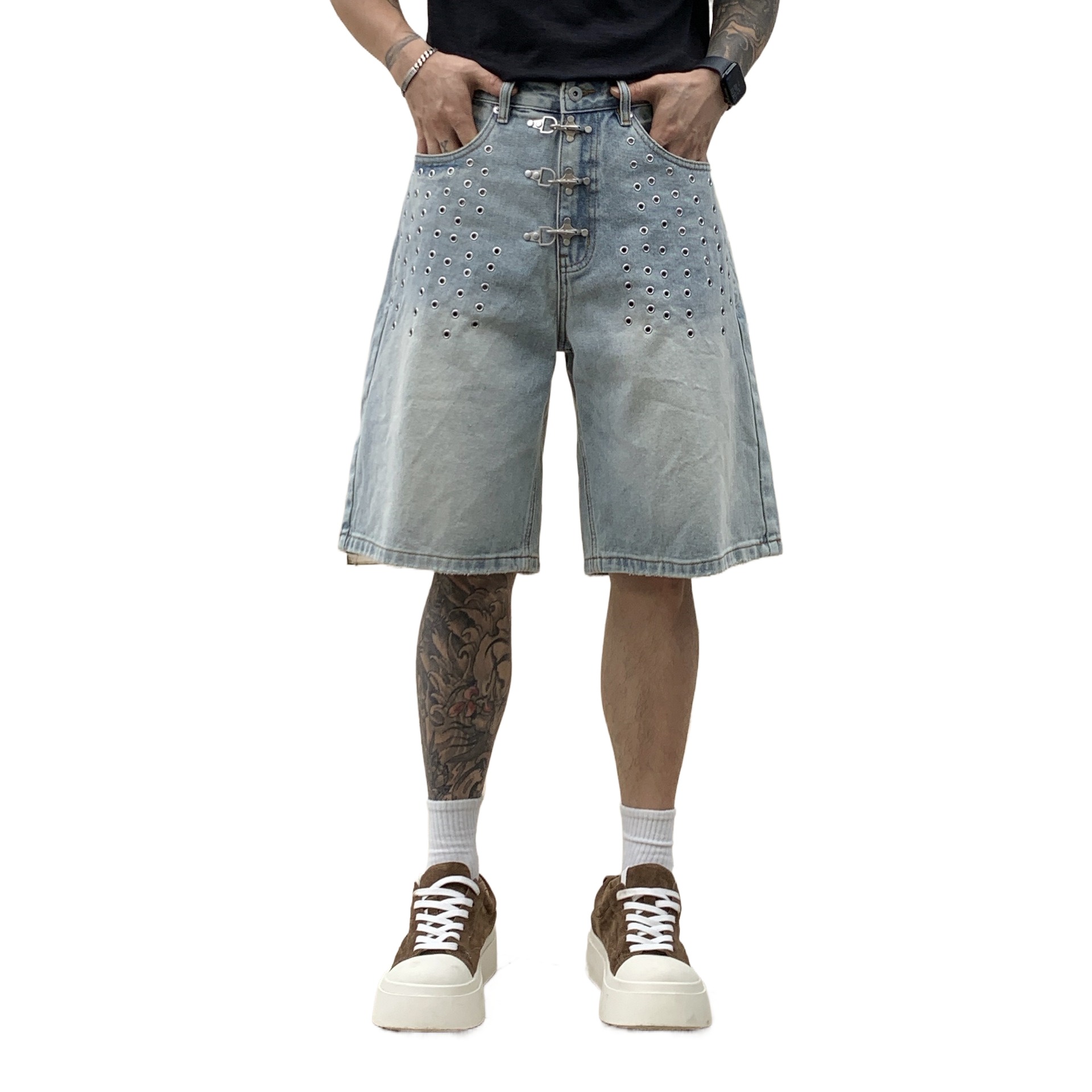 Street Fashion Vibes - Shorts en jean pour homme, coupe