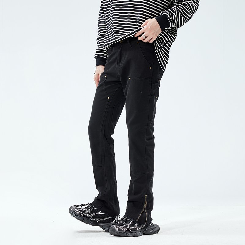 Street Fashion Vibes - Pantalon cargo zippé pour homme, style