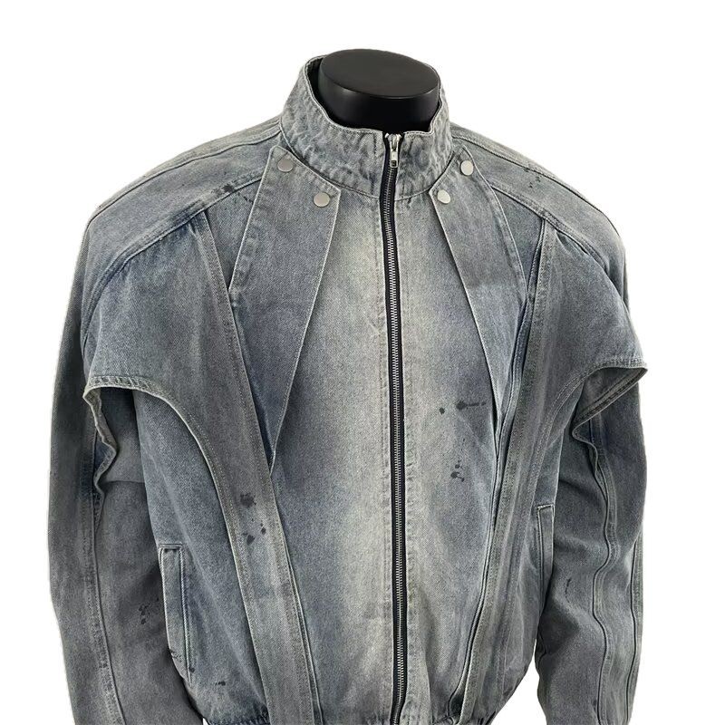 Street Fashion Vibes - Veste en jean sale en détresse