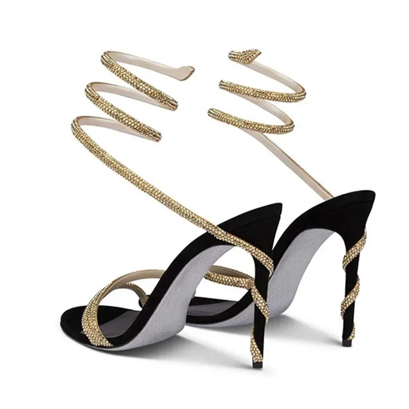 Street Fashion Styles - Eilyken-Sandales à talons aiguilles en cristal