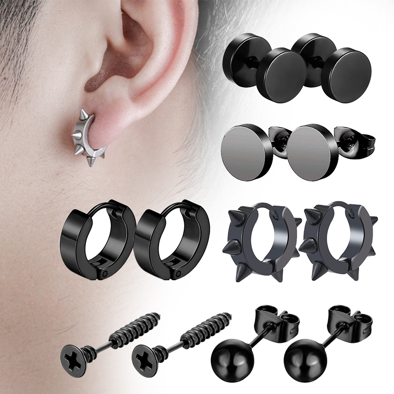Street Fashion Earrings - 6 paires de boucles d'oreilles unisexes