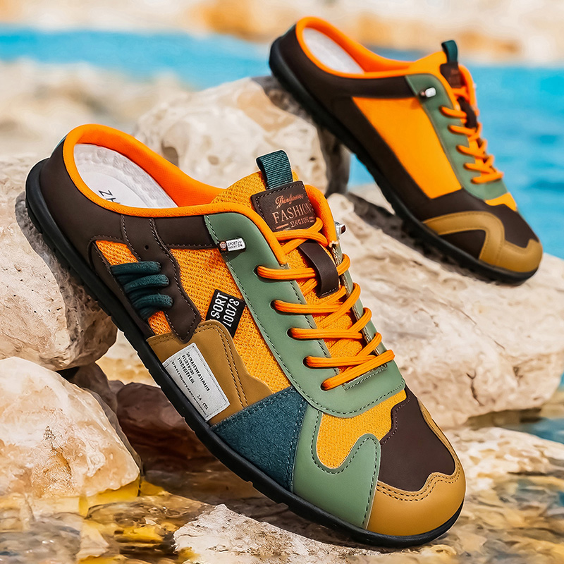 Street Fashion Walk - Mules décontractées tendance color-block pour le