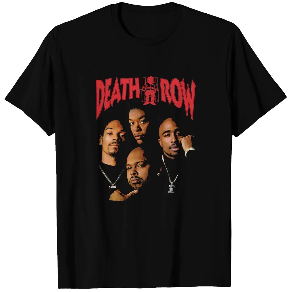 Street Fashion Vibes - T-shirt imprimé noir Death Row Records