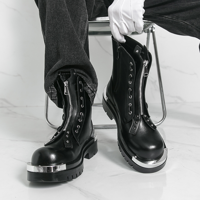 Street Fashion Walk - Bottes à semelles épaisses pour hommes,