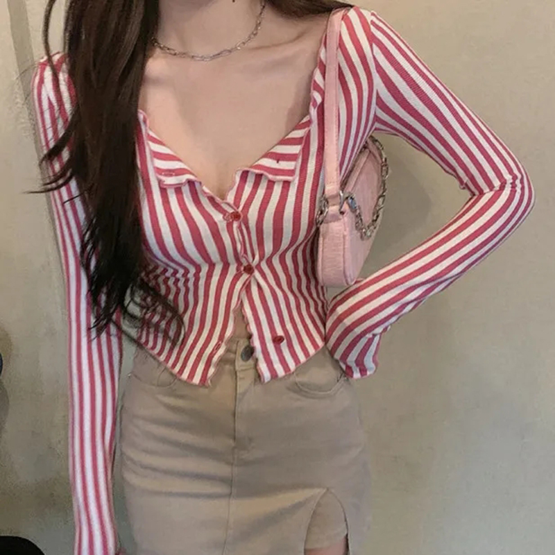 MEXZT-Chemises rayées vintage  - Street Fashion Korea avis et prix