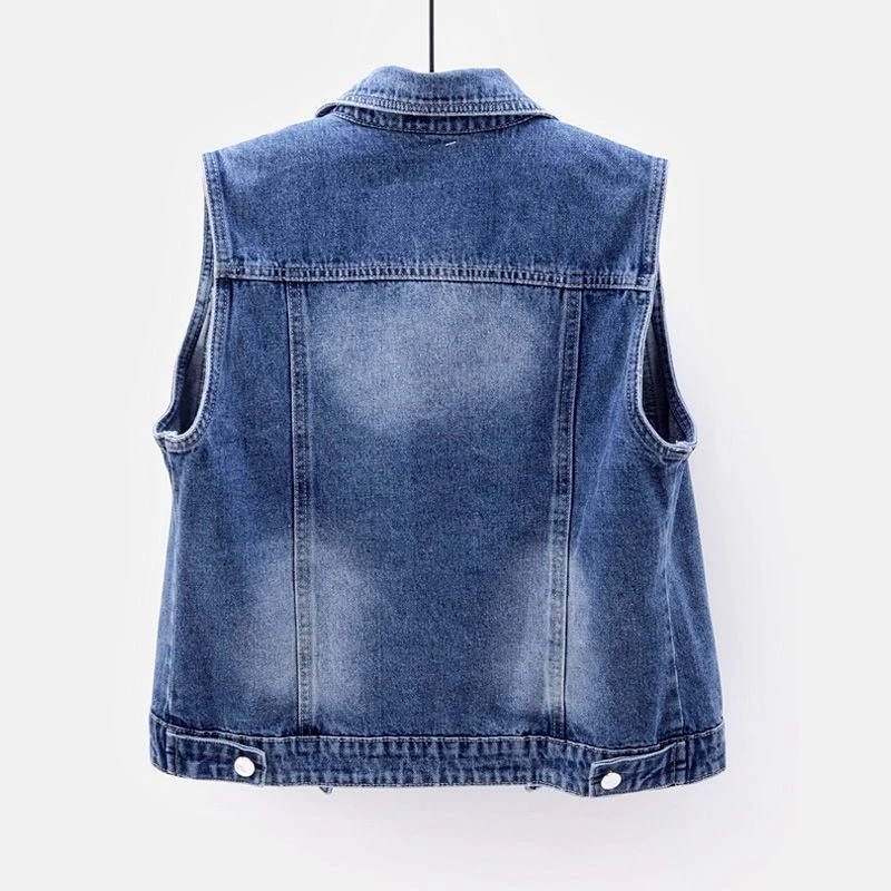 Gilet en jean pour femme, orné - Street Fashion Jeans Women avis et prix