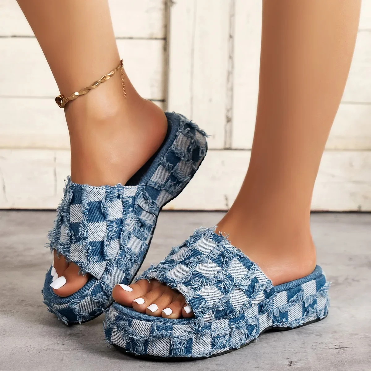 Sandales en Denim à Semelles C - Street Fashion Jeans Women avis et prix