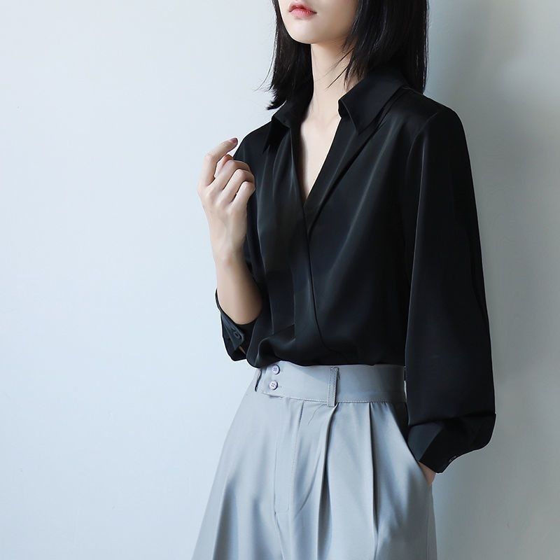 Gidyq-Chemises noires en mouss - Street Fashion Korea avis et prix