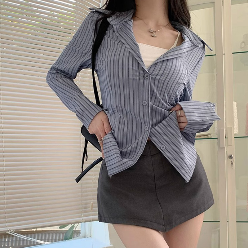 Y2k chemise rayée femmes à man - Street Fashion Korea avis et prix