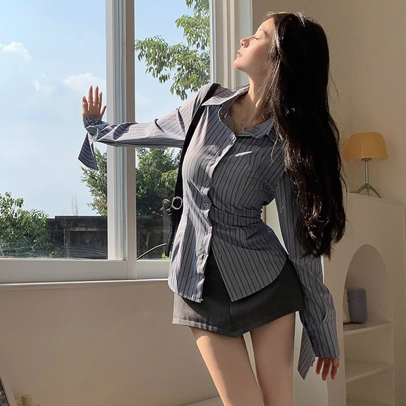 Y2k chemise rayée femmes à man - Street Fashion Korea avis et prix