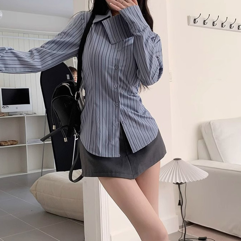 Y2k chemise rayée femmes à man - Street Fashion Korea avis et prix