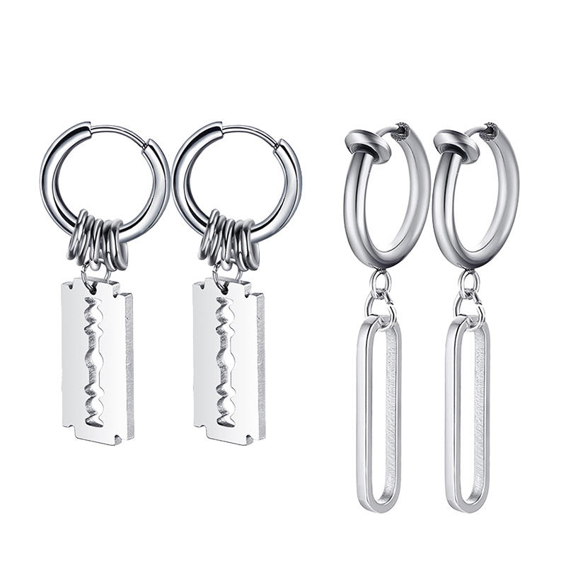 Mode acier inoxydable lame bou - Street Fashion Earrings avis et prix